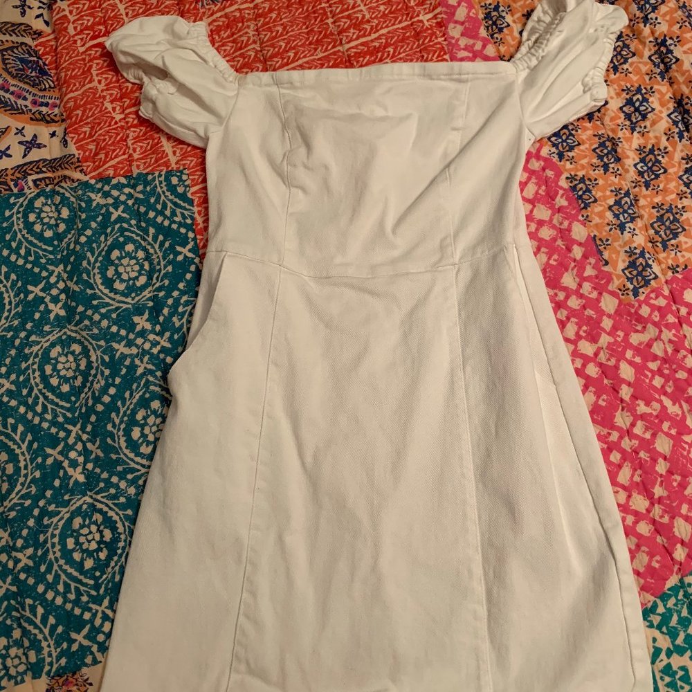 Denim white dress (with pockets!)